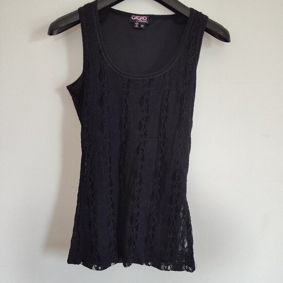 OXOXO Tops - Ladies SZ M XOXO Black Sleeveless Lace Tank
